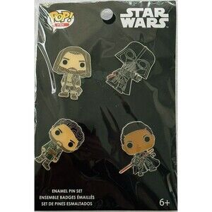 Funko  Star Wars 4PK Obi Wan Kenobi Darth Vader Enamel Pin Set New